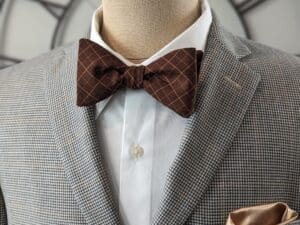 Brown Windowpane Bow Tie