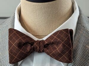 Brown Windowpane Bow Tie