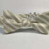 Green/Beige Stripe Bow Tie