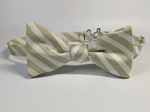 Green/Beige Stripe Bow Tie