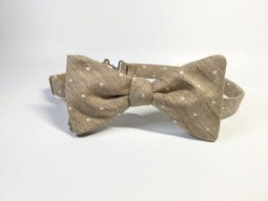 Beige Dot Bow Tie