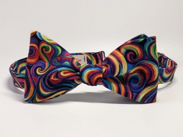 Rainbow Swirl Bow Tie