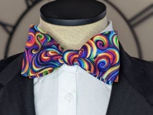 Rainbow Swirl Bow Tie