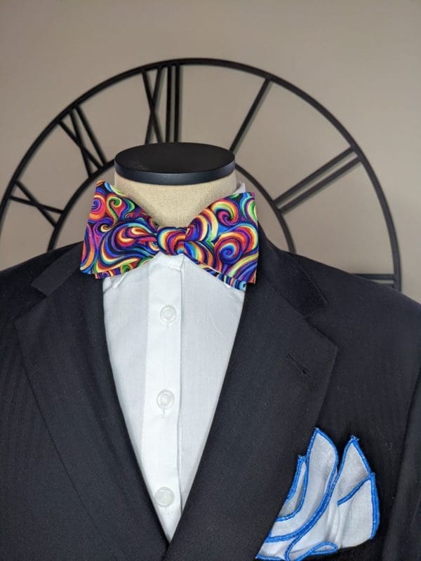 Rainbow Swirl Bow Tie