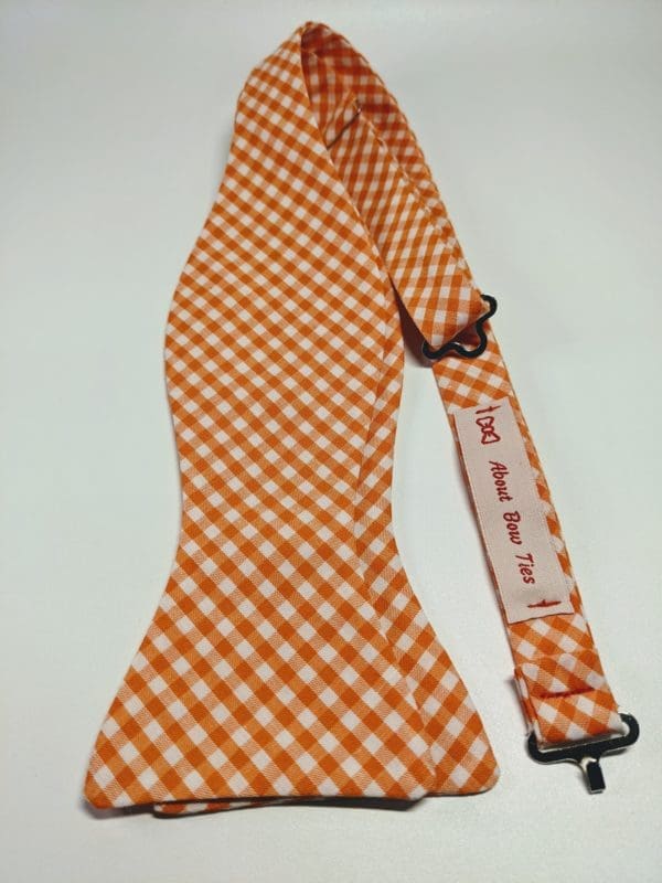 Orange Gingham Bow Tie