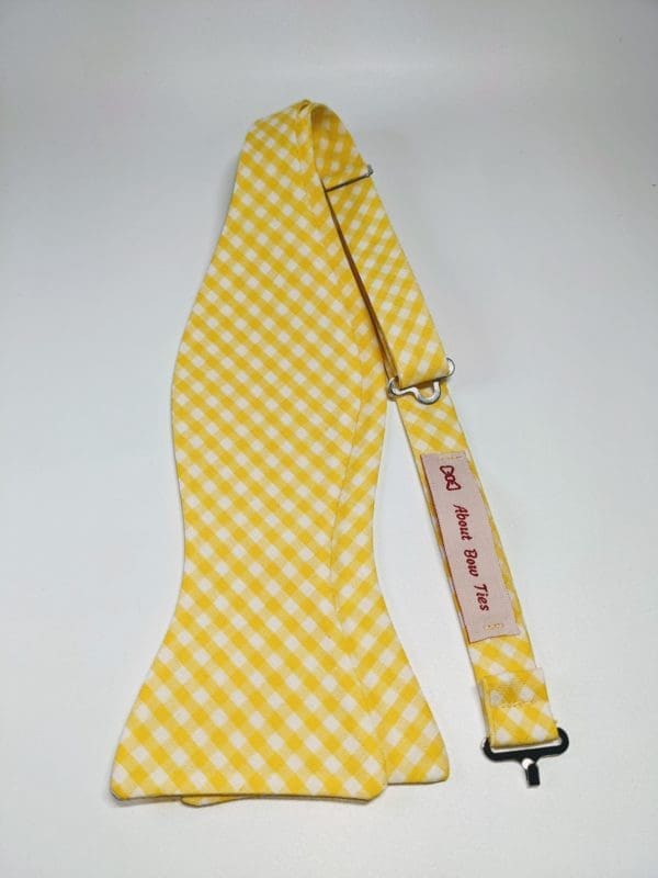 Yellow Gingham Bow Tie