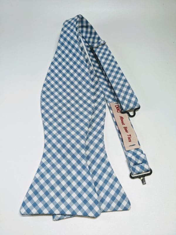 Blue Gingham Bow Tie