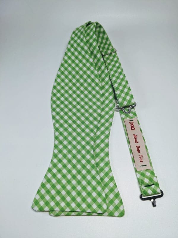 Green Gingham Bow Tie