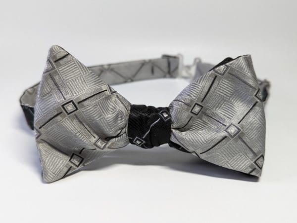 Black & Silver Bow Tie