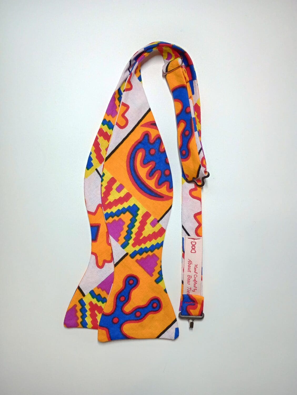 Orange/Blue Gye Nyame African Design Bow Tie
