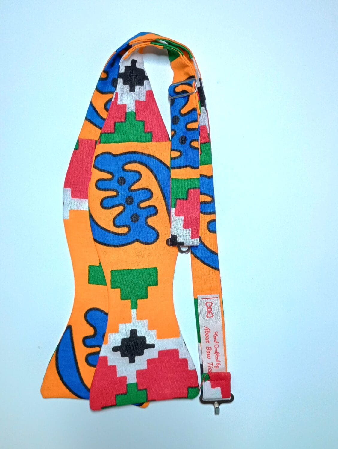 Orange/Blue/Red Gye Nyame African Design Bow Tie