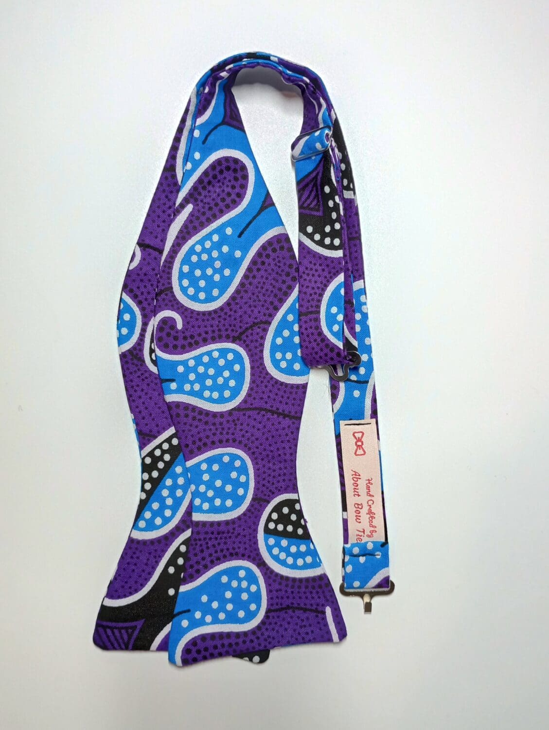 Purple/Blue African Design Bow Tie