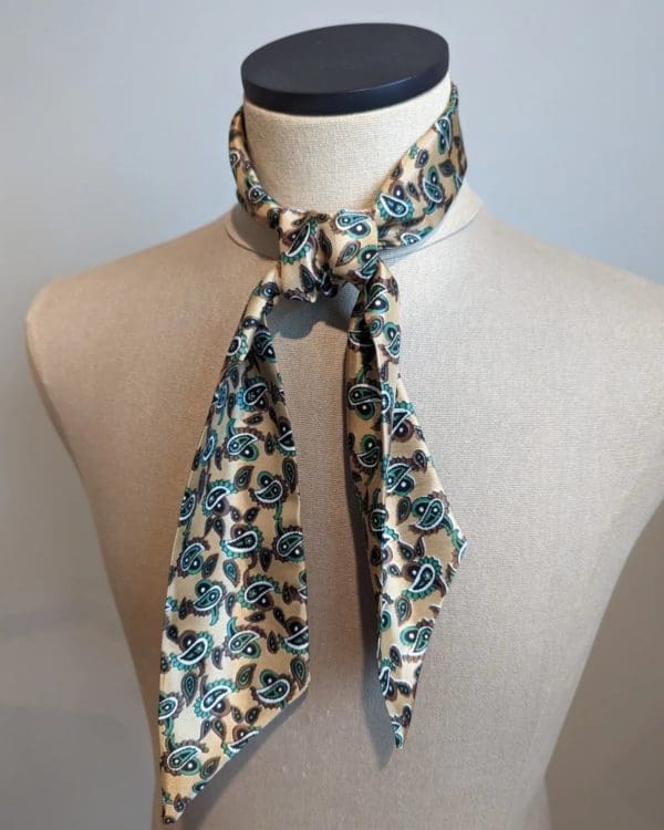 Green Paisley Skinny Scarf