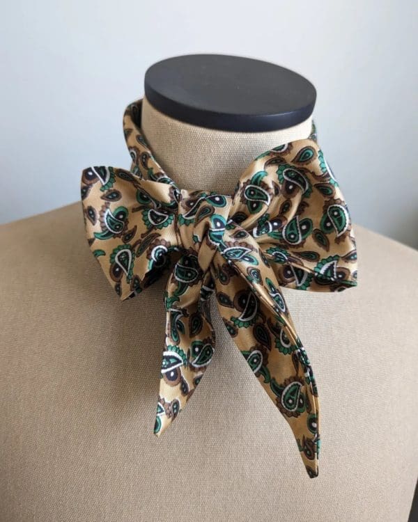 Green Paisley Skinny Scarf