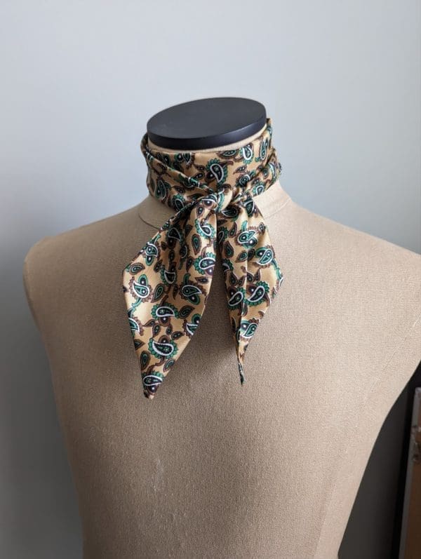 Green Paisley Skinny Scarf