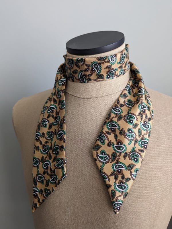 Green Paisley Skinny Scarf