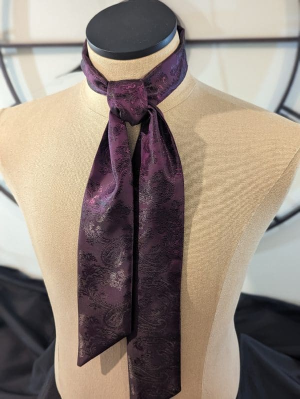 Plum Paisley Skinny Scarf