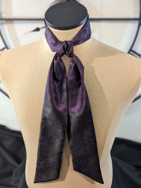 Purple Paisley Skinny Scarf