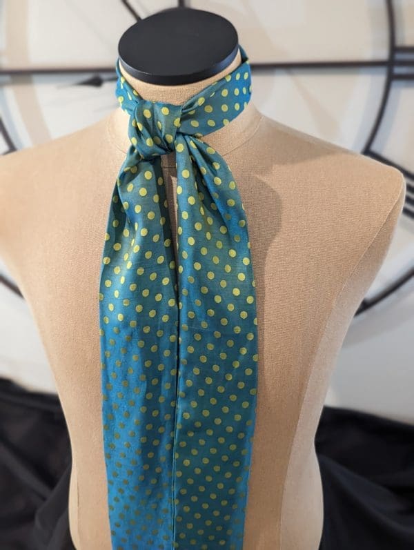 Green Polka Dot Skinny Scarf