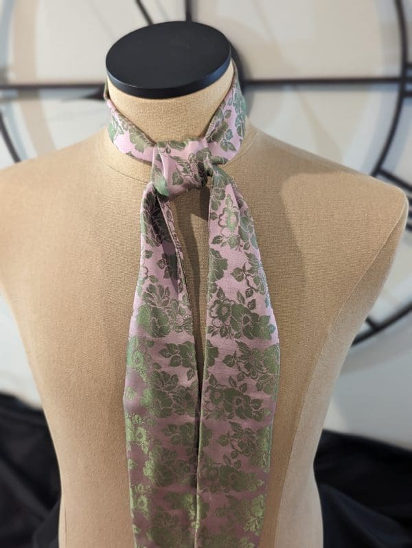 Pink Floral Skinny Scarf