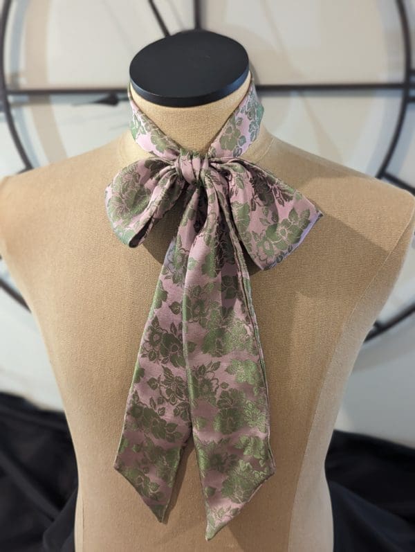 Pink Floral Skinny Scarf