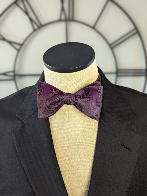 Plum Paisley Bow Tie