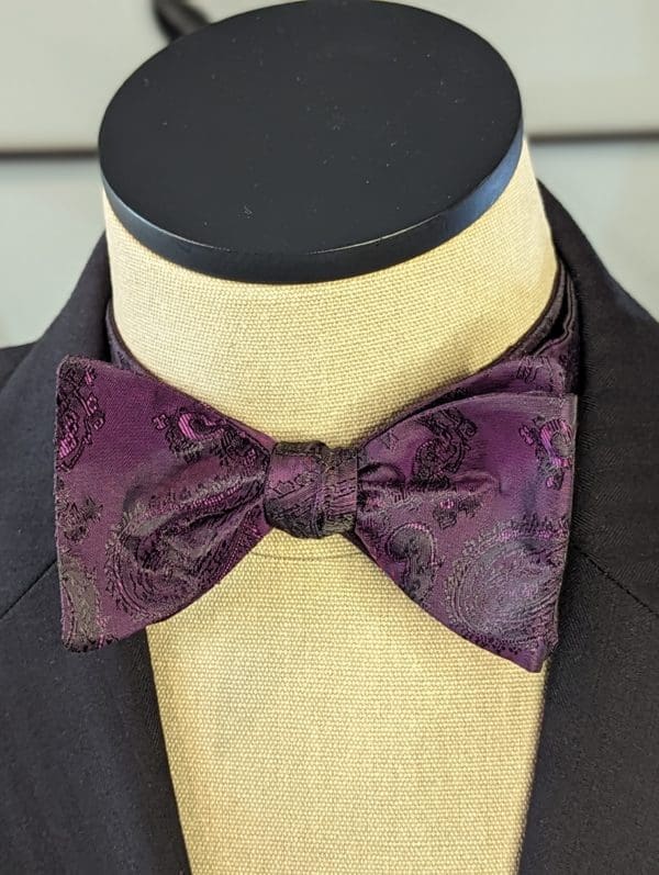 Plum Paisley Bow Tie