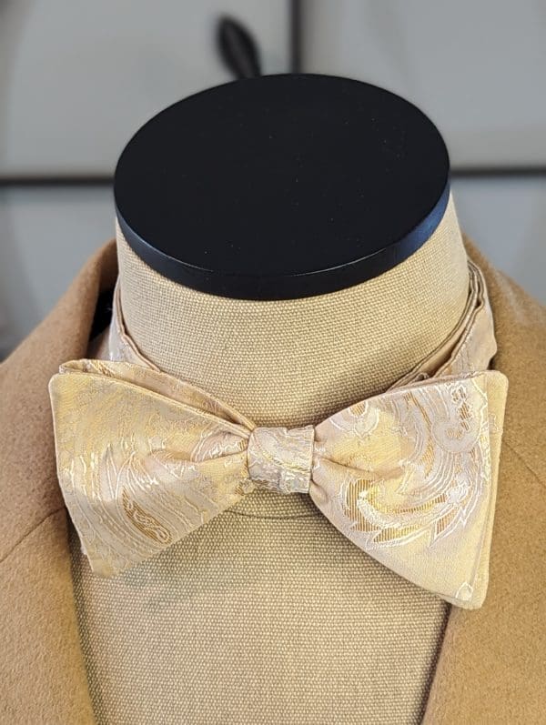 Beige Paisley Bow Tie