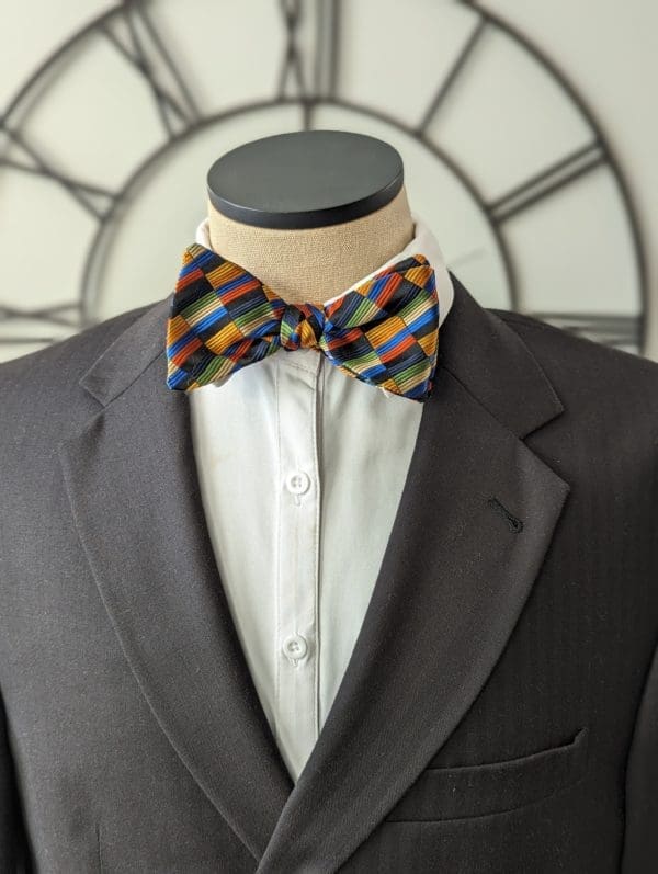 Gradient Squares Silk Bow Tie