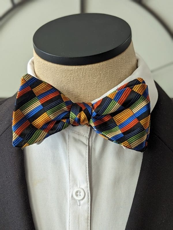 Gradient Squares Silk Bow Tie