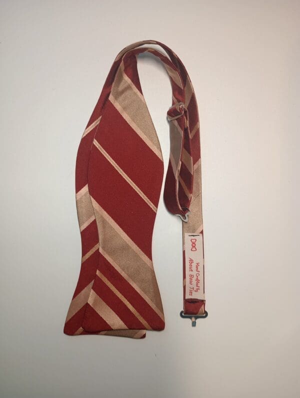 Crimson Stripe Polyester Bow Tie