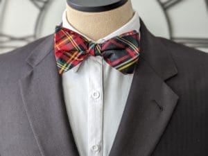 Silk Red Plaid Bow Tie