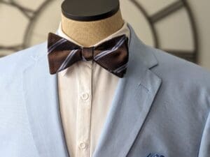 Striped Silk Bow Ties – Brown/Blue