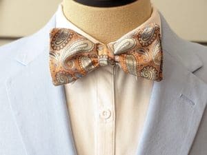 Peach Paisley Bow Tie