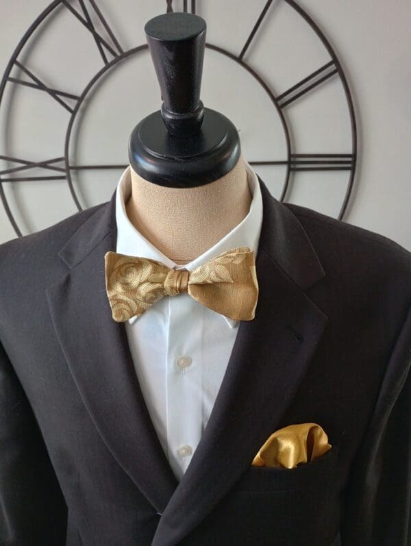 Golden Roses Silk Bow Tie