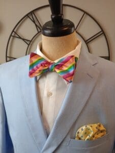 Rainbow Stripe Polyester Bow Tie