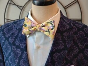 Yellow Floral Bow Tie