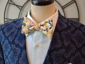 Yellow Floral Bow Tie