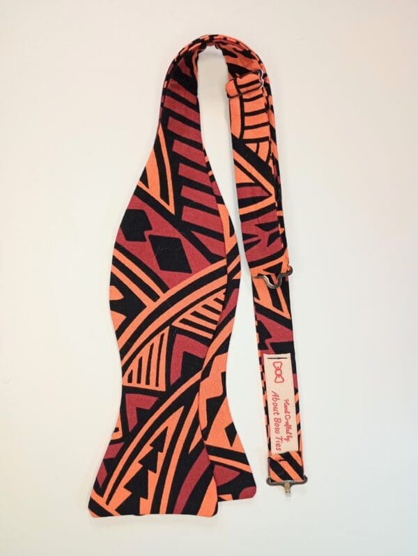Orange Hawaiian Tribal Bow Tie
