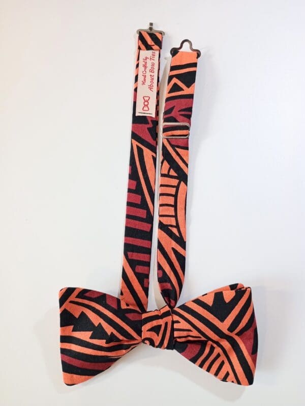 Orange Hawaiian Tribal Bow Tie